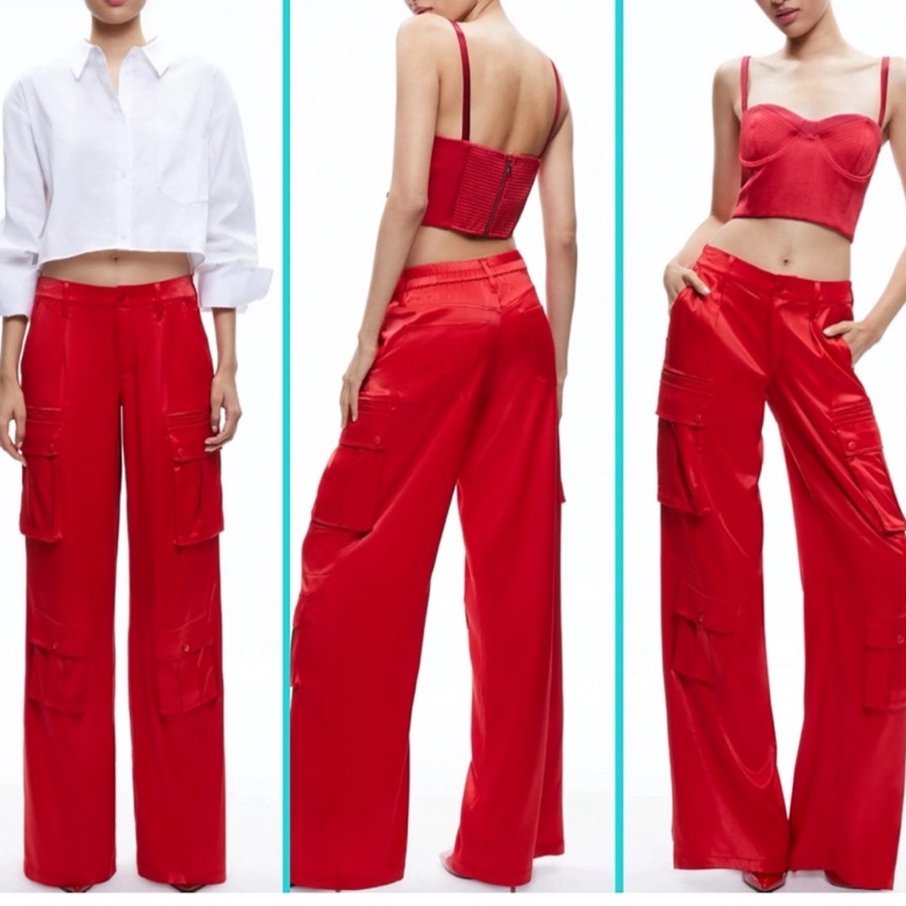 New Alice and Olivia Joette low rise cargo pants